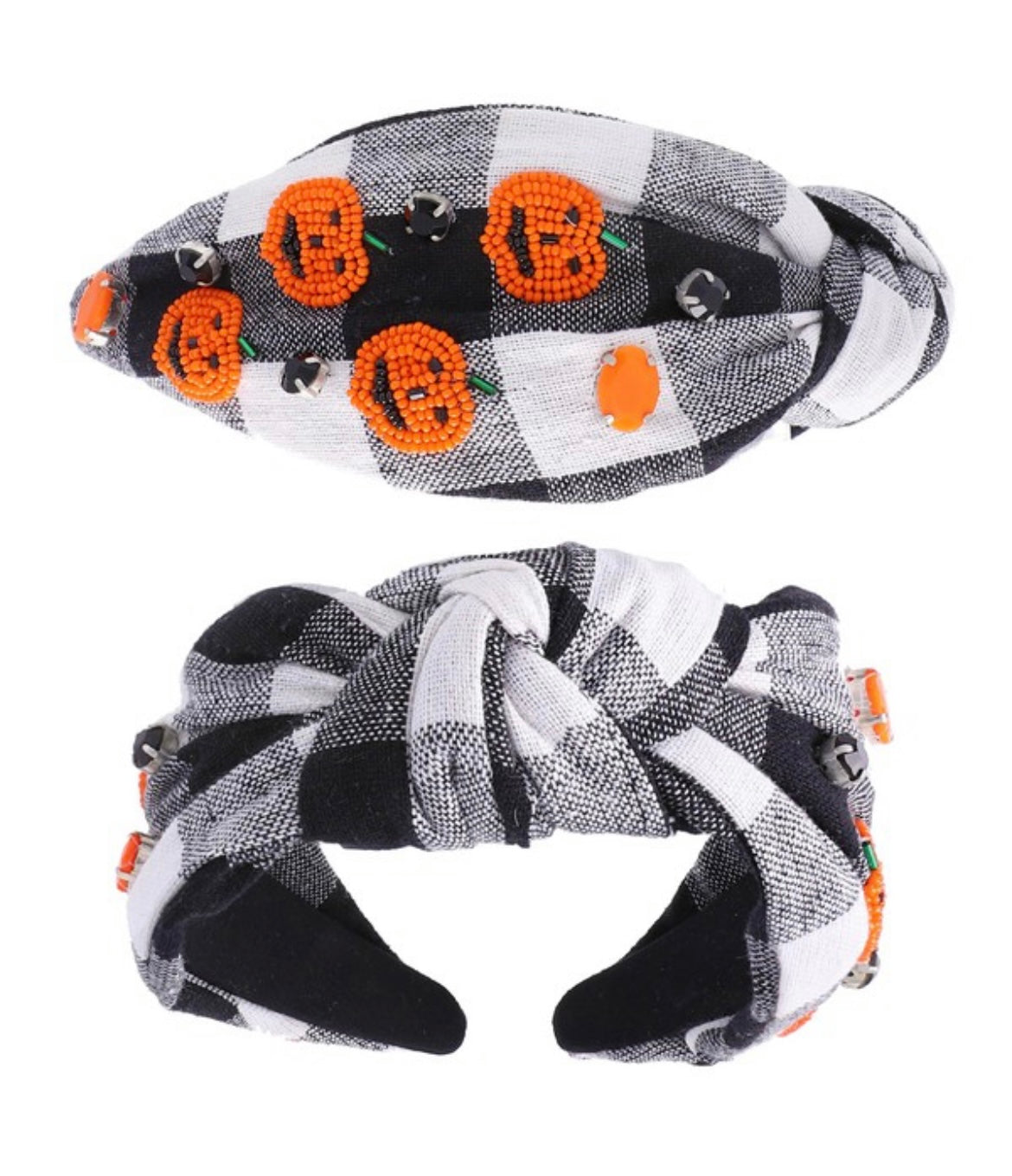 PUMPKIN CHECKERED HEADBAND