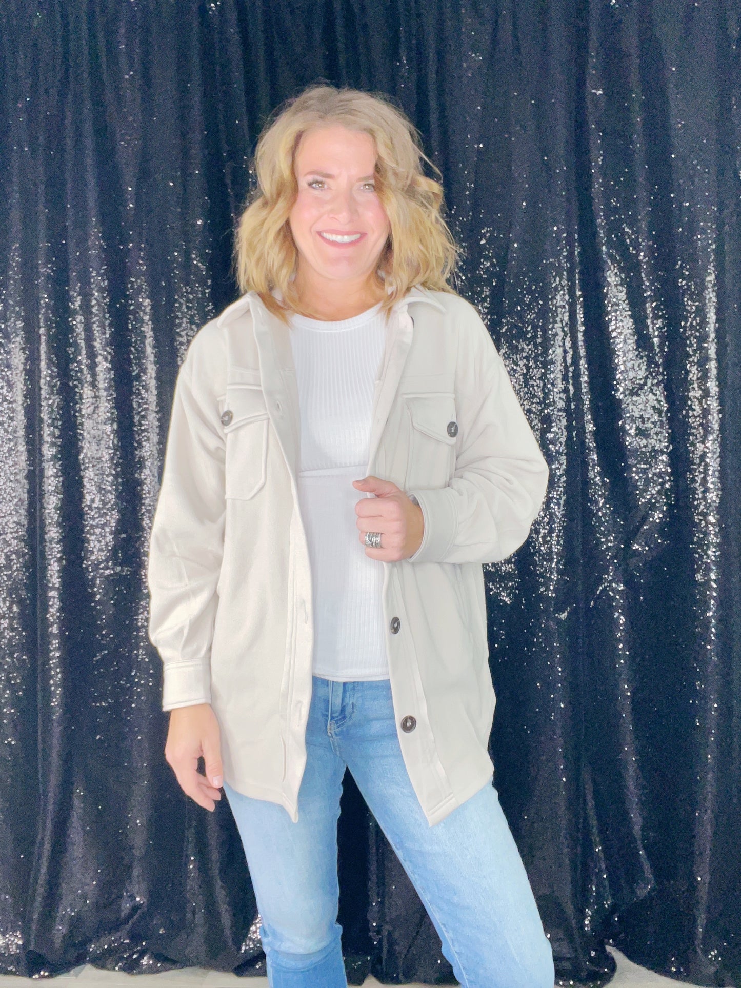 OVERSIZED BASIC FLEECE SHACKET ‘BF