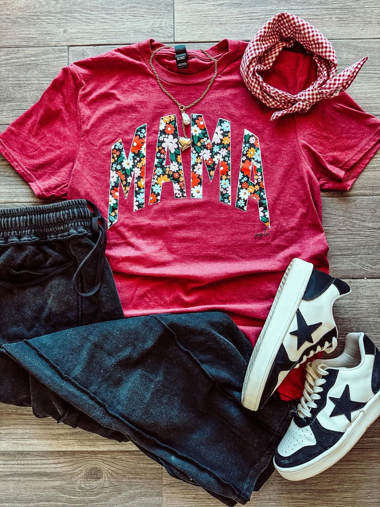FLORAL MAMA RED TEE