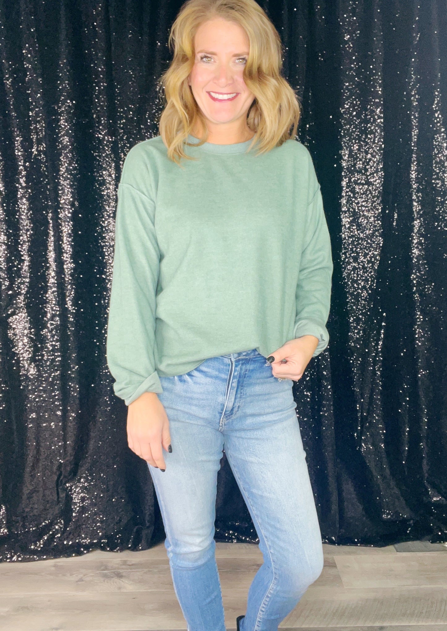 NOT YOUR GIRL REVERSE SEAM LONG SLEEVE TOP ‘BF