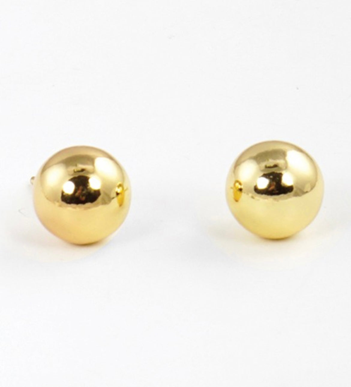 GOLD DIPPED BRASS BALL EARRING