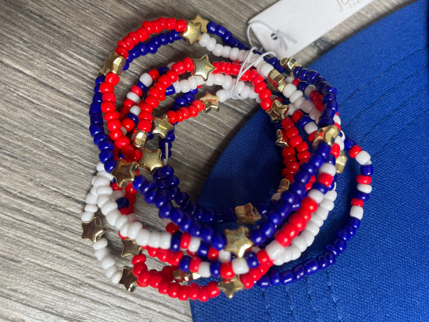4TH OF JULY MULTI LAYER BEADED STAR BRACELET