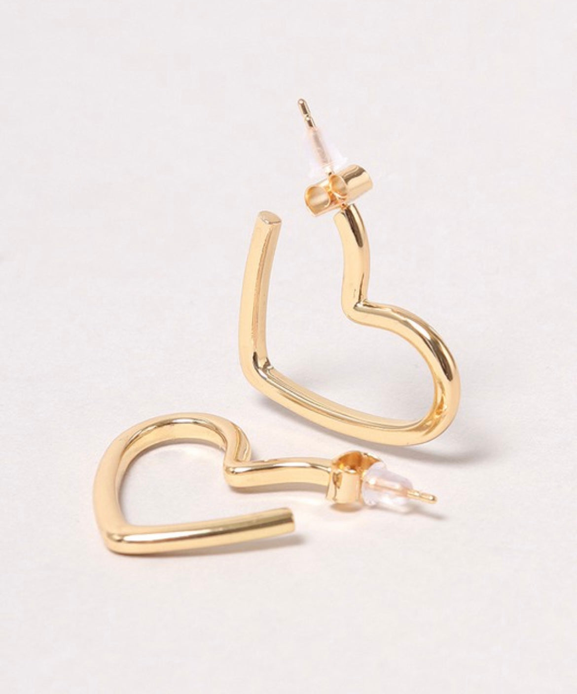 GOLD DIPPED HEART HOOP EARRING
