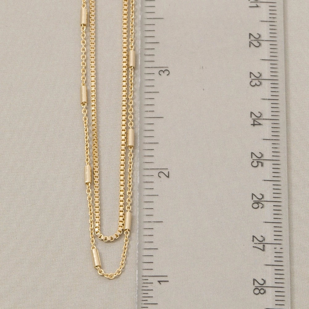 DOUBLE LAYER BAR CHAIN NECKLACE