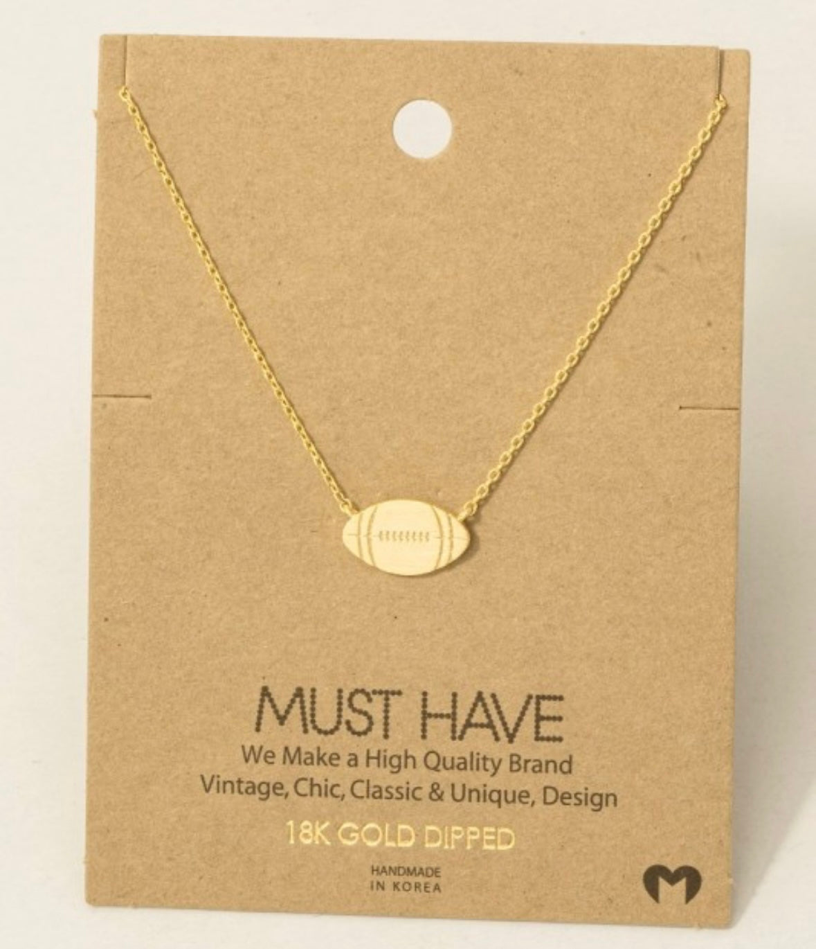 FOOTBALL PENDANT NECKLACE