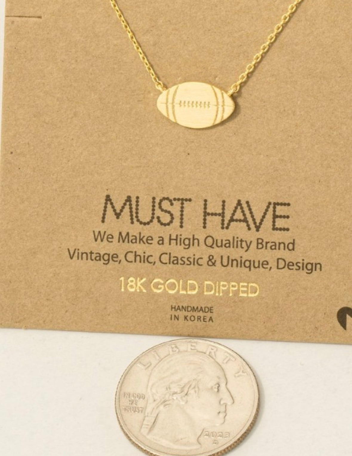 FOOTBALL PENDANT NECKLACE