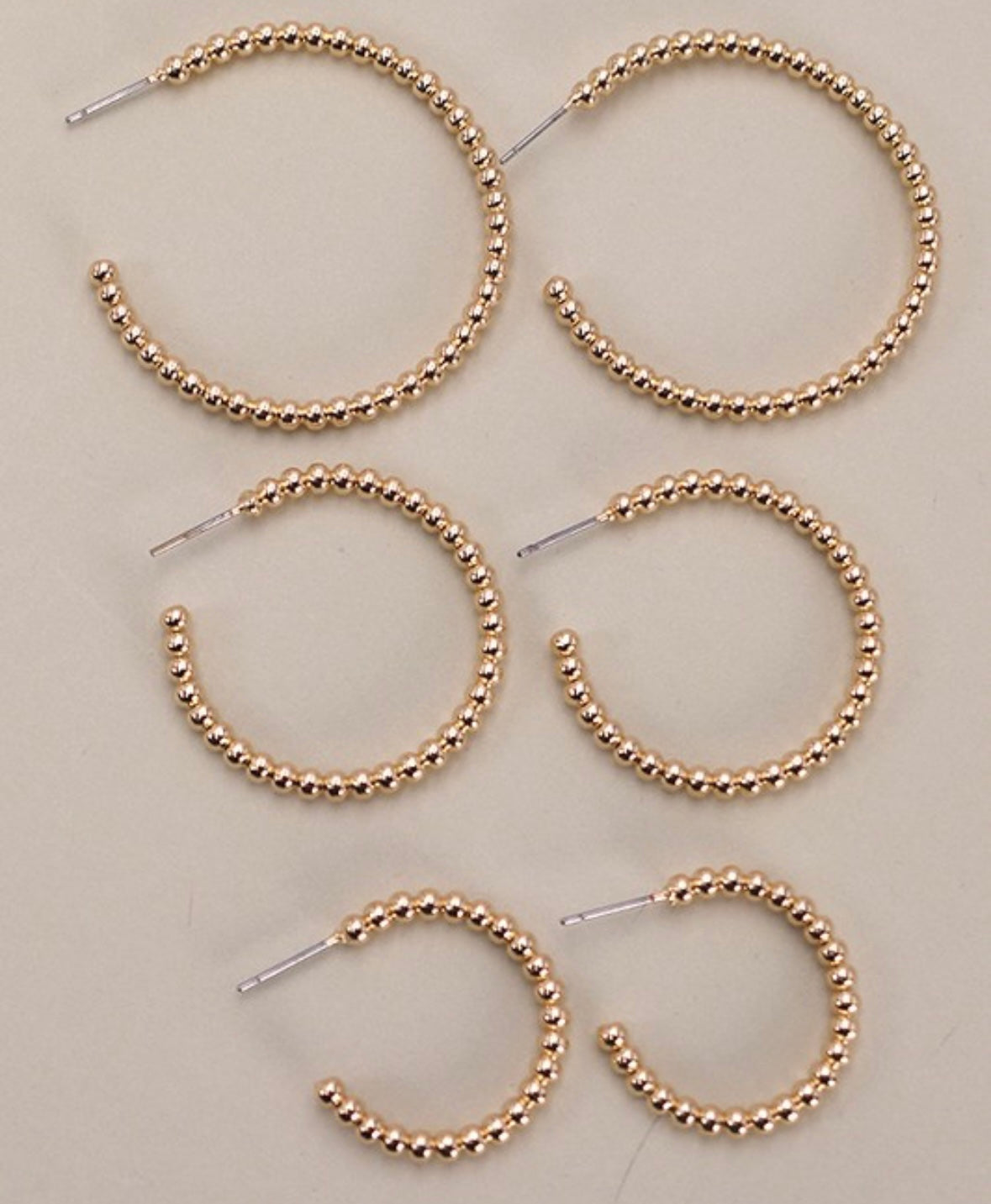 ::BF:: GOLD BALL HOOP EARRING SET