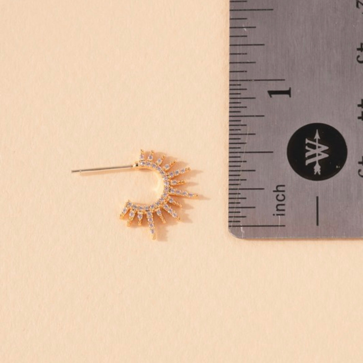 SUN BURST OPEN HOOP EARRING