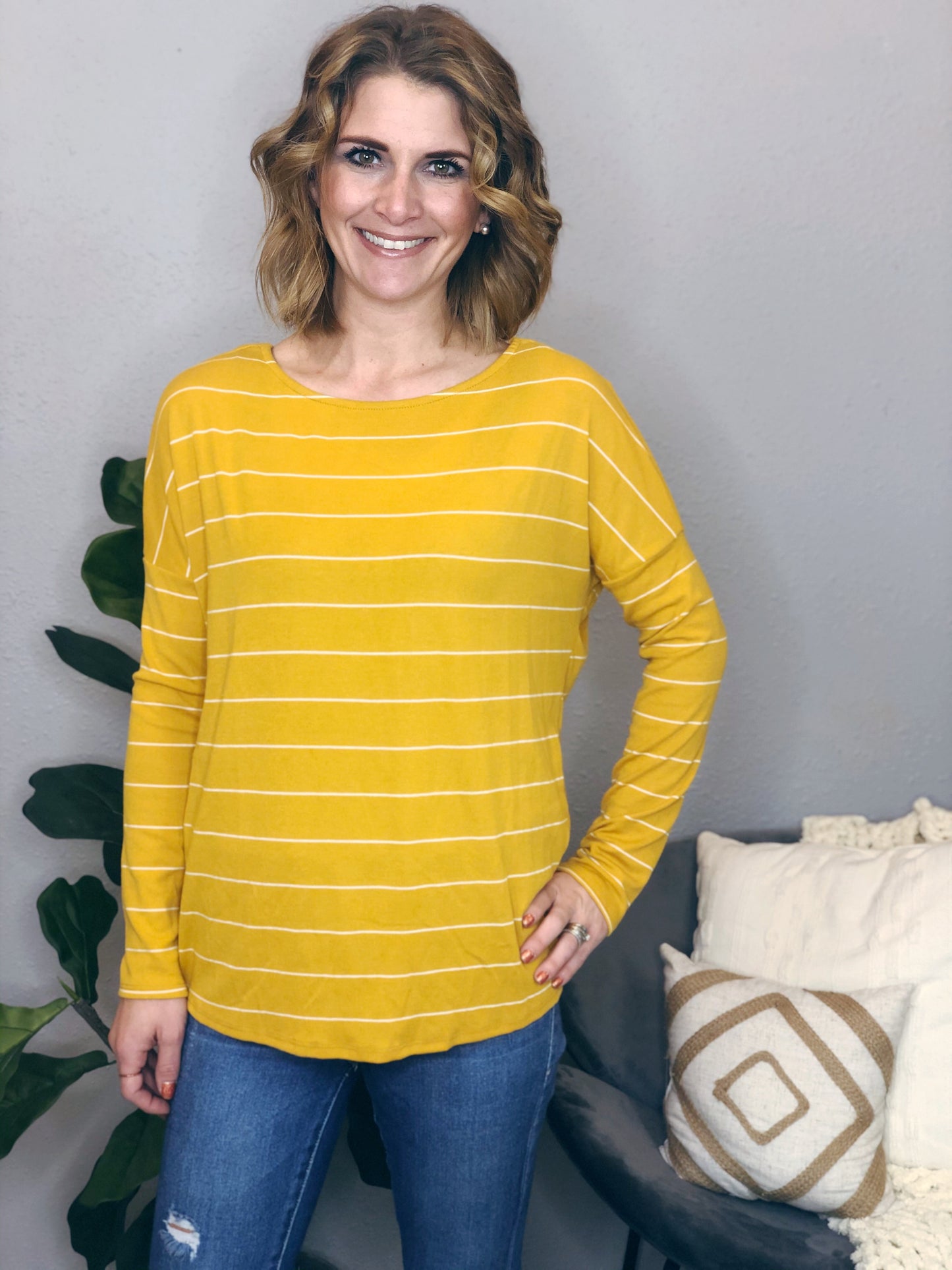 STRIPE TOP W/ OPEN BACK