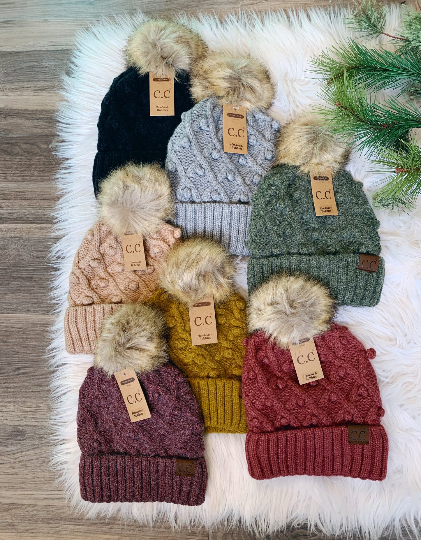 C.C. BOBBLE BEANIE HAT