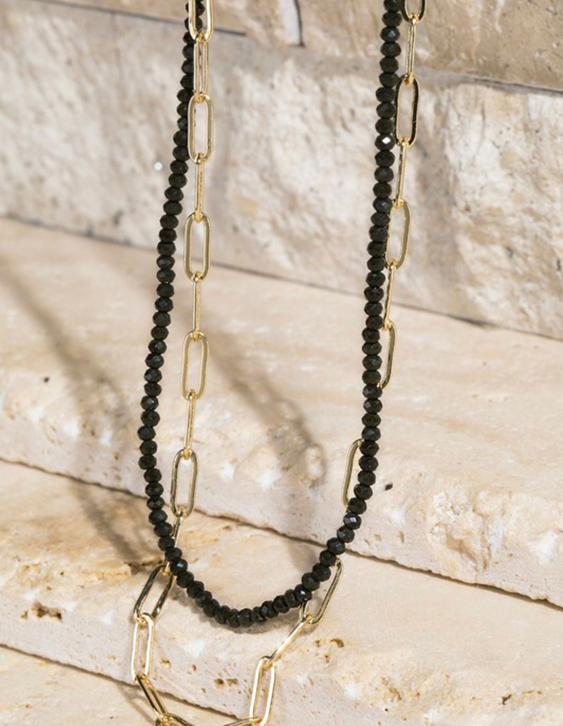 CHAIN AND BEAD NECKLACE