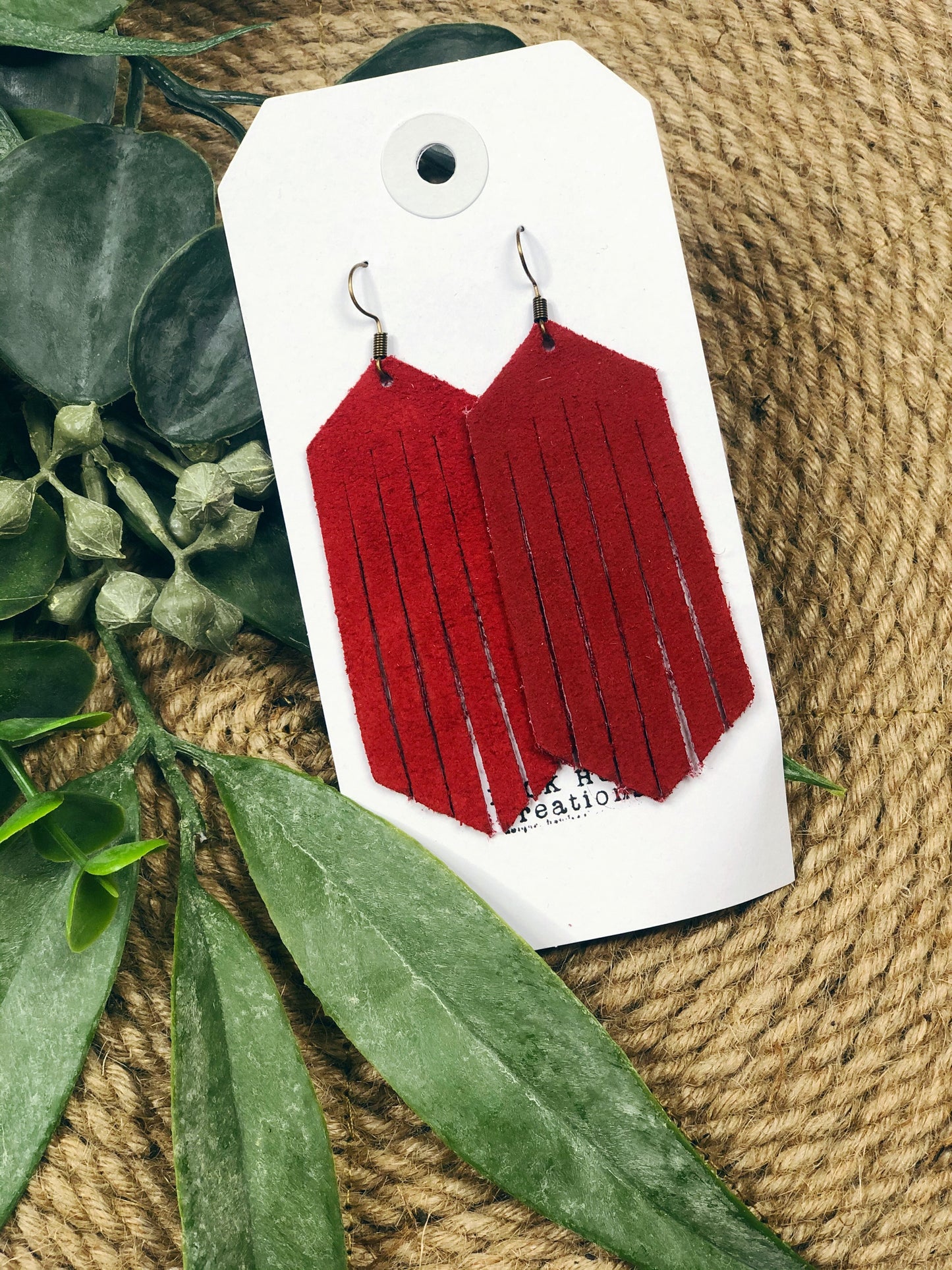 RED FRINGE EARRINGS