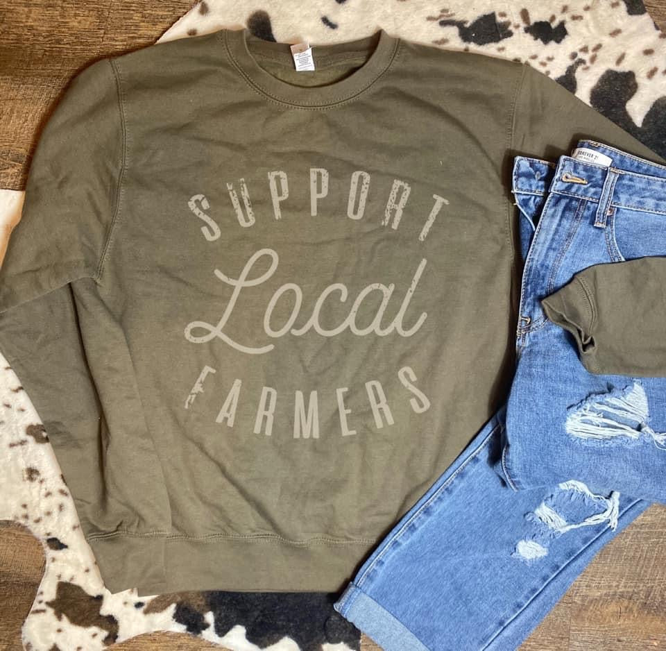 SUPPORT FARMERS OLIVE PULLOVER