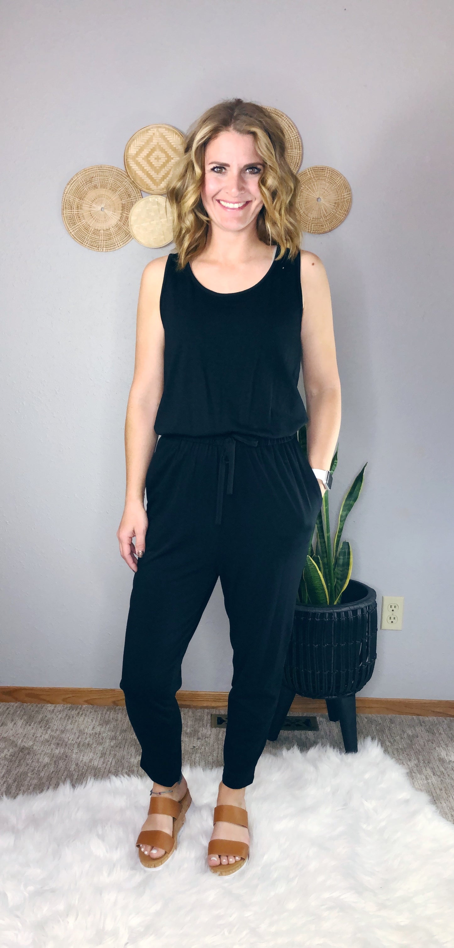 BLACK KNIT JUMPSUIT