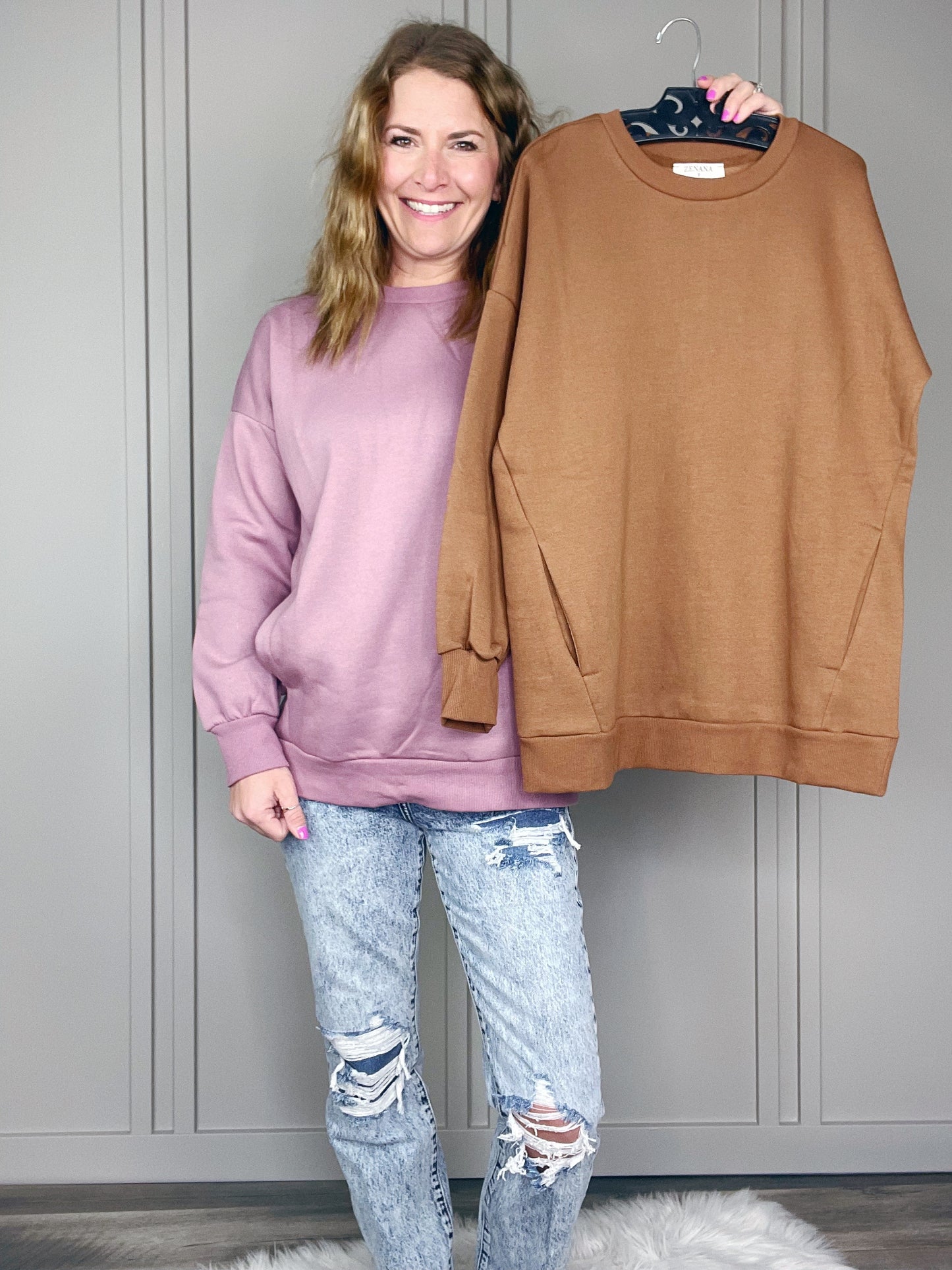CREW NECK TUNIC SPRING SWEATER