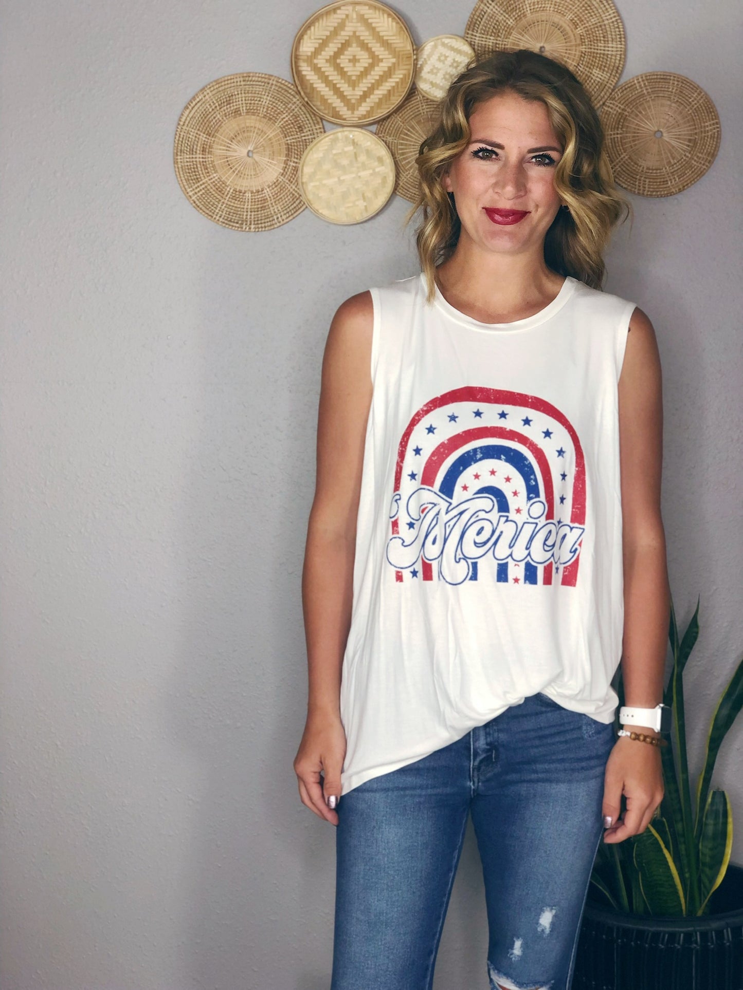 ‘MERICA RAINBOW GRAPHIC TANK