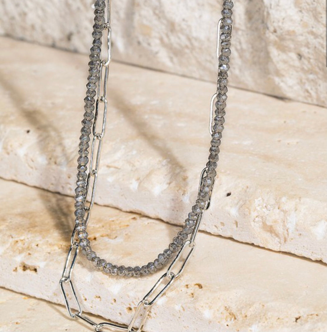 CHAIN AND BEAD NECKLACE