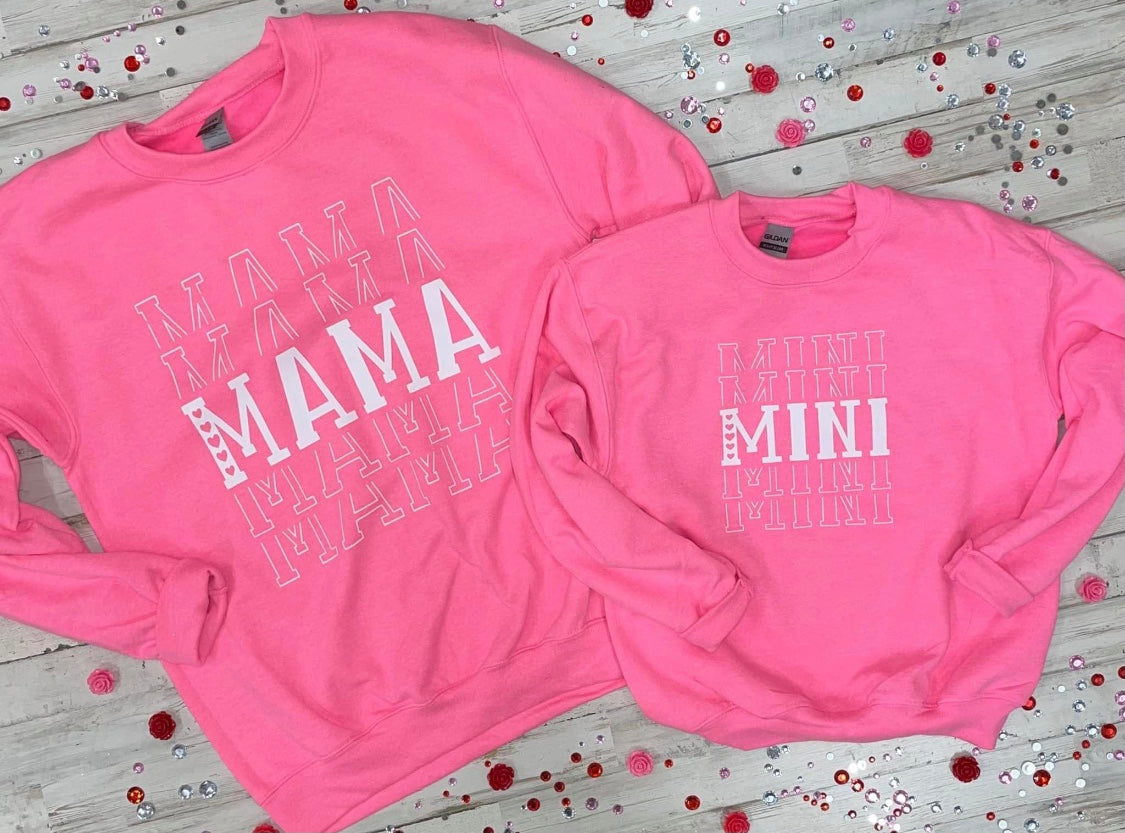 PINK MAMA HEART SWEATER