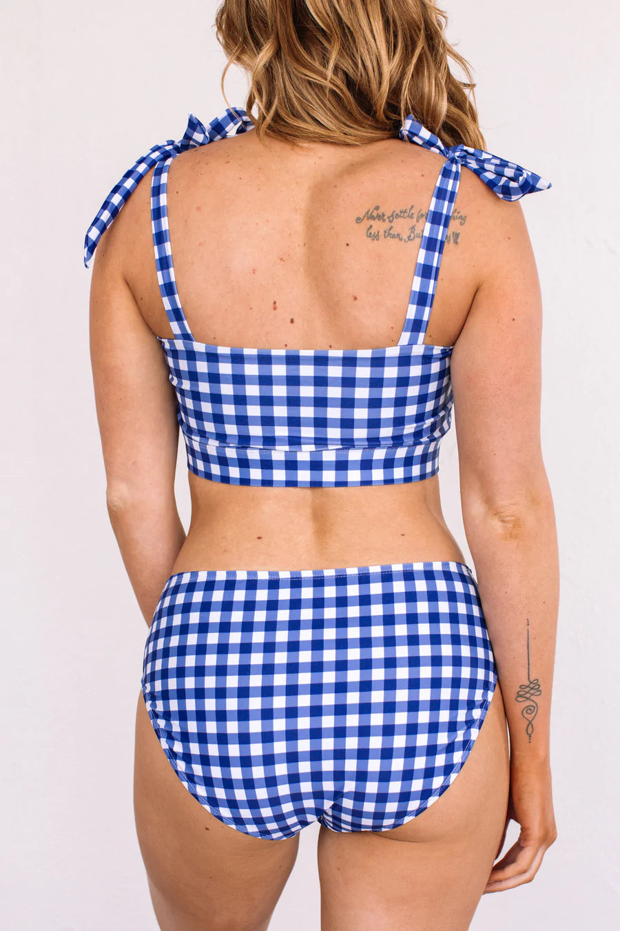 BLUE BANDEAU SWIM TOP