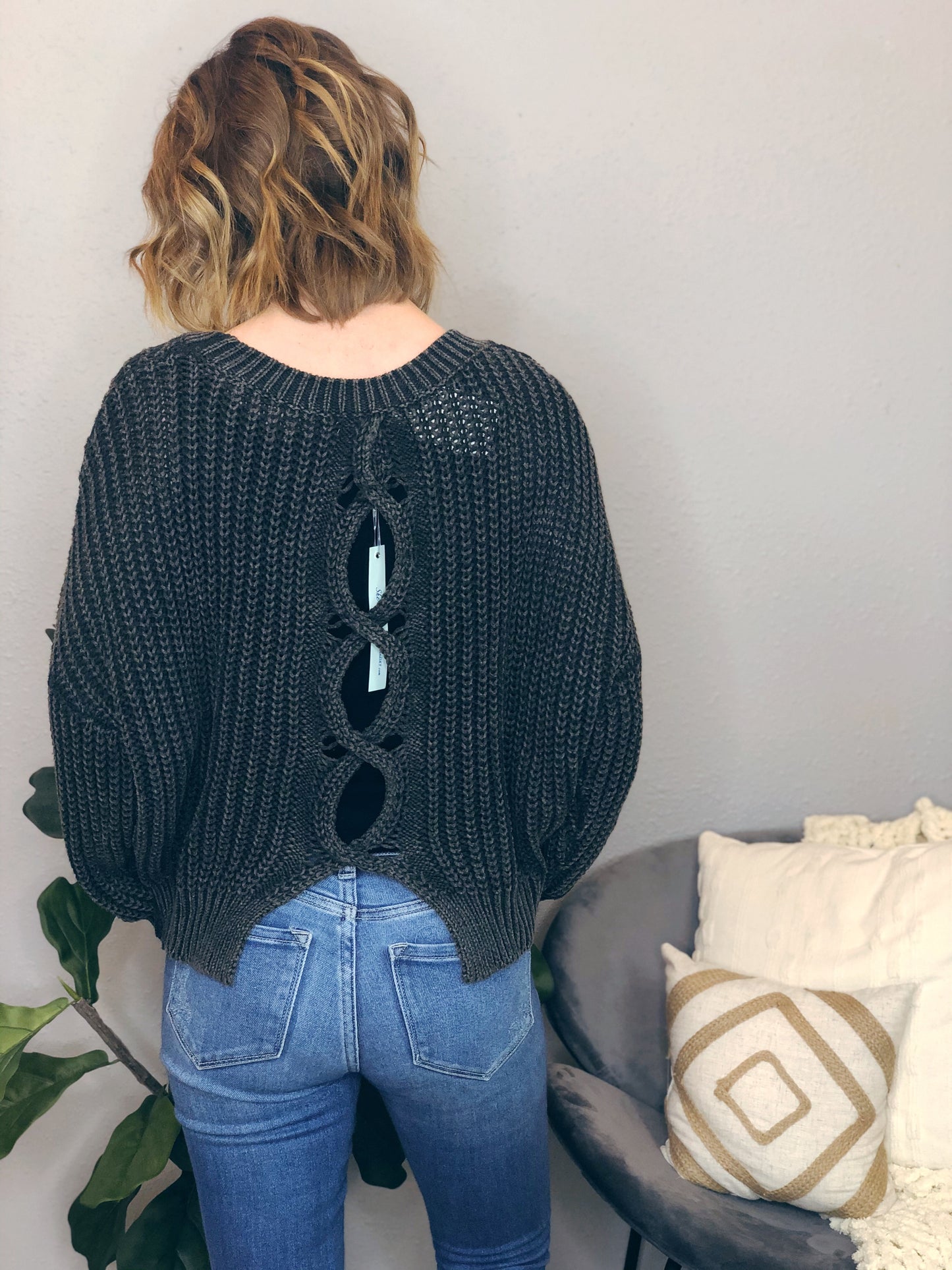 OPEN BACK SWEATER
