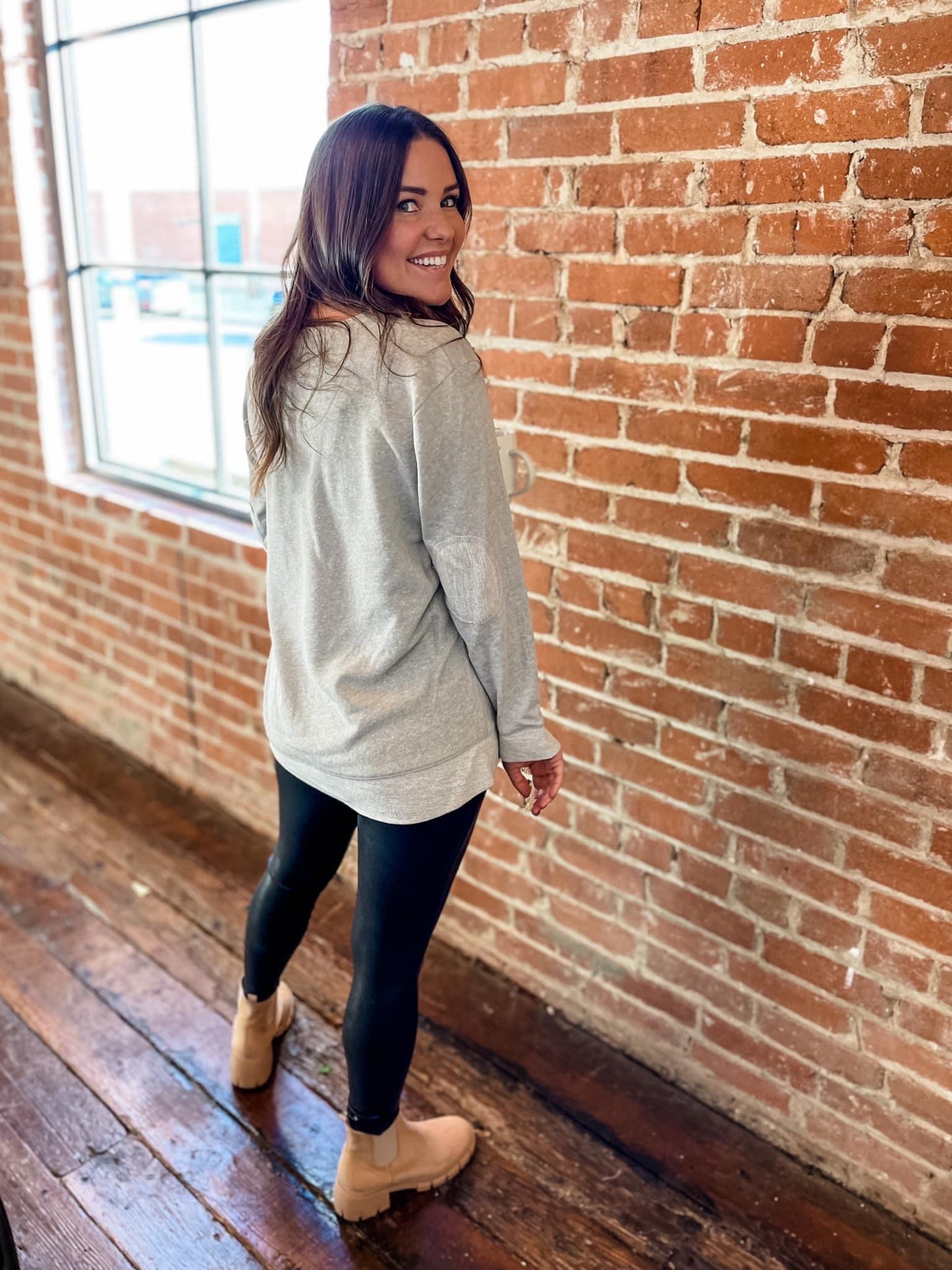 FRENCH TERRY CROSS SWEATER