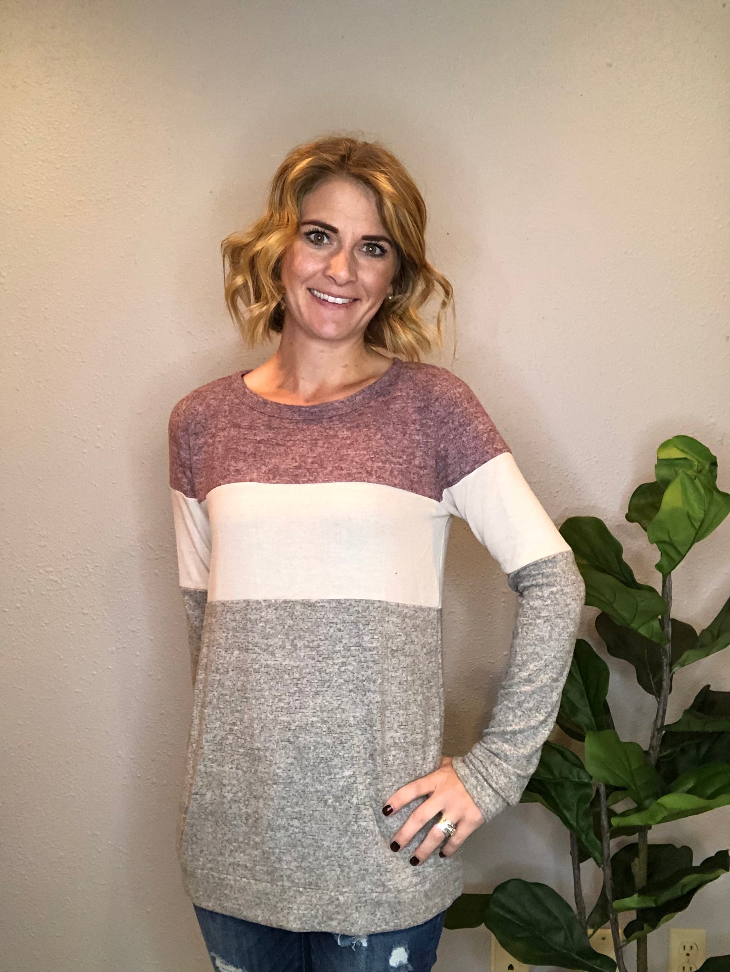 COLOR BLOCK LONG SLEEVE