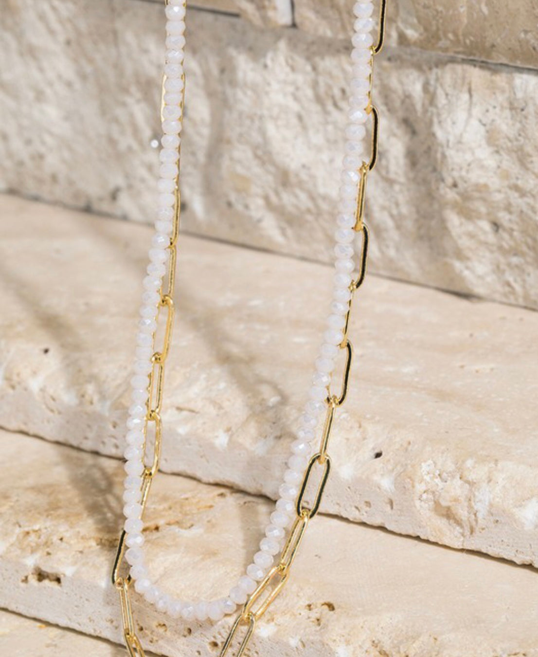 CHAIN AND BEAD NECKLACE