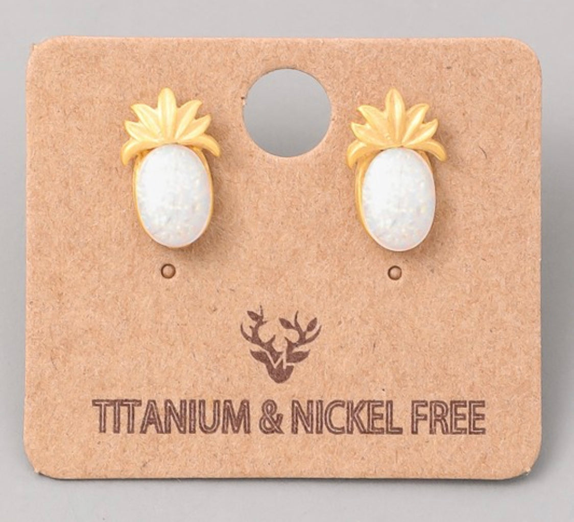 PINEAPPLE STUD EARRING
