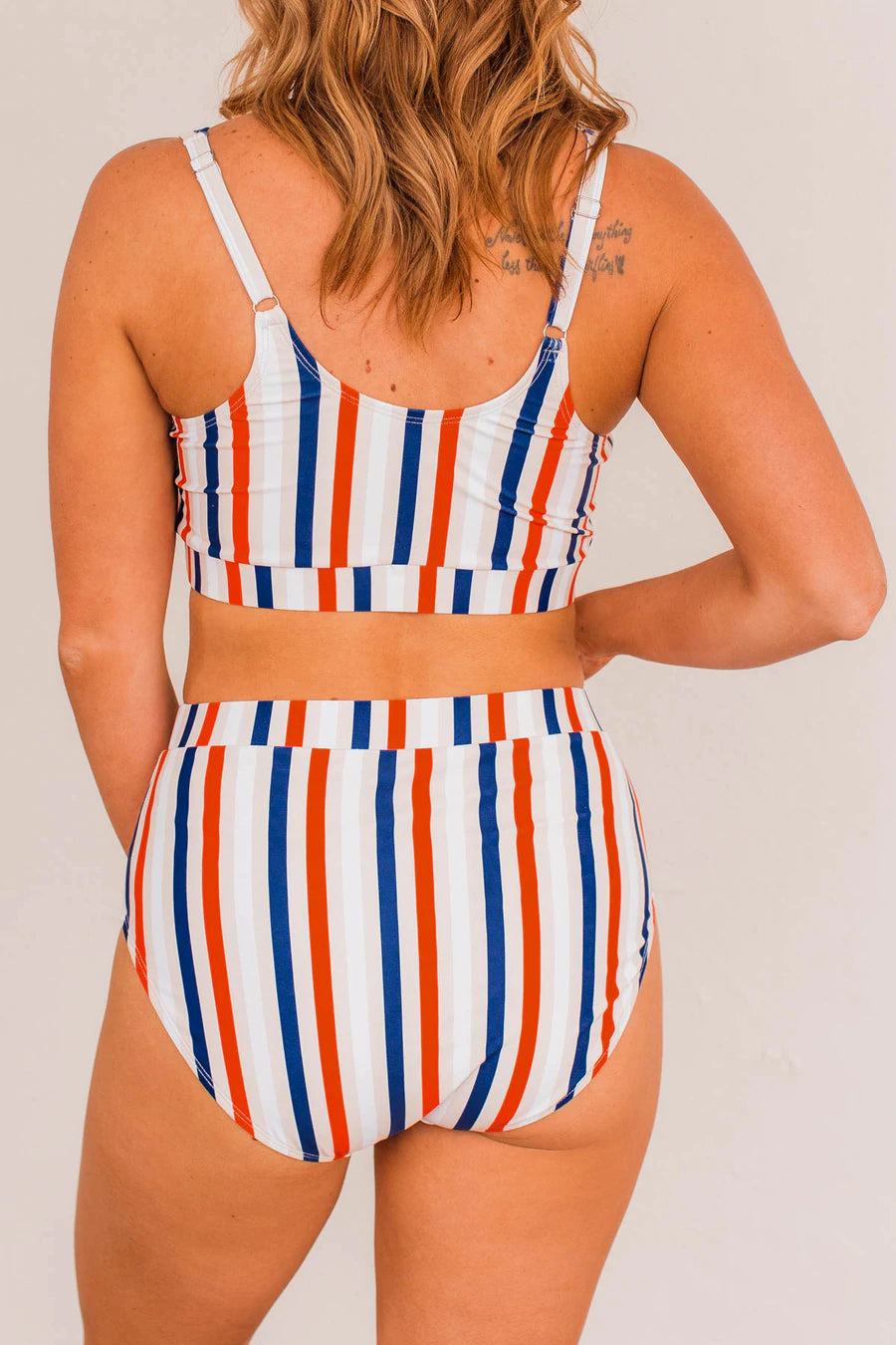 SANDY SHORES HIGH-RISE SWIM BOTTOMS-4TH OF JULY