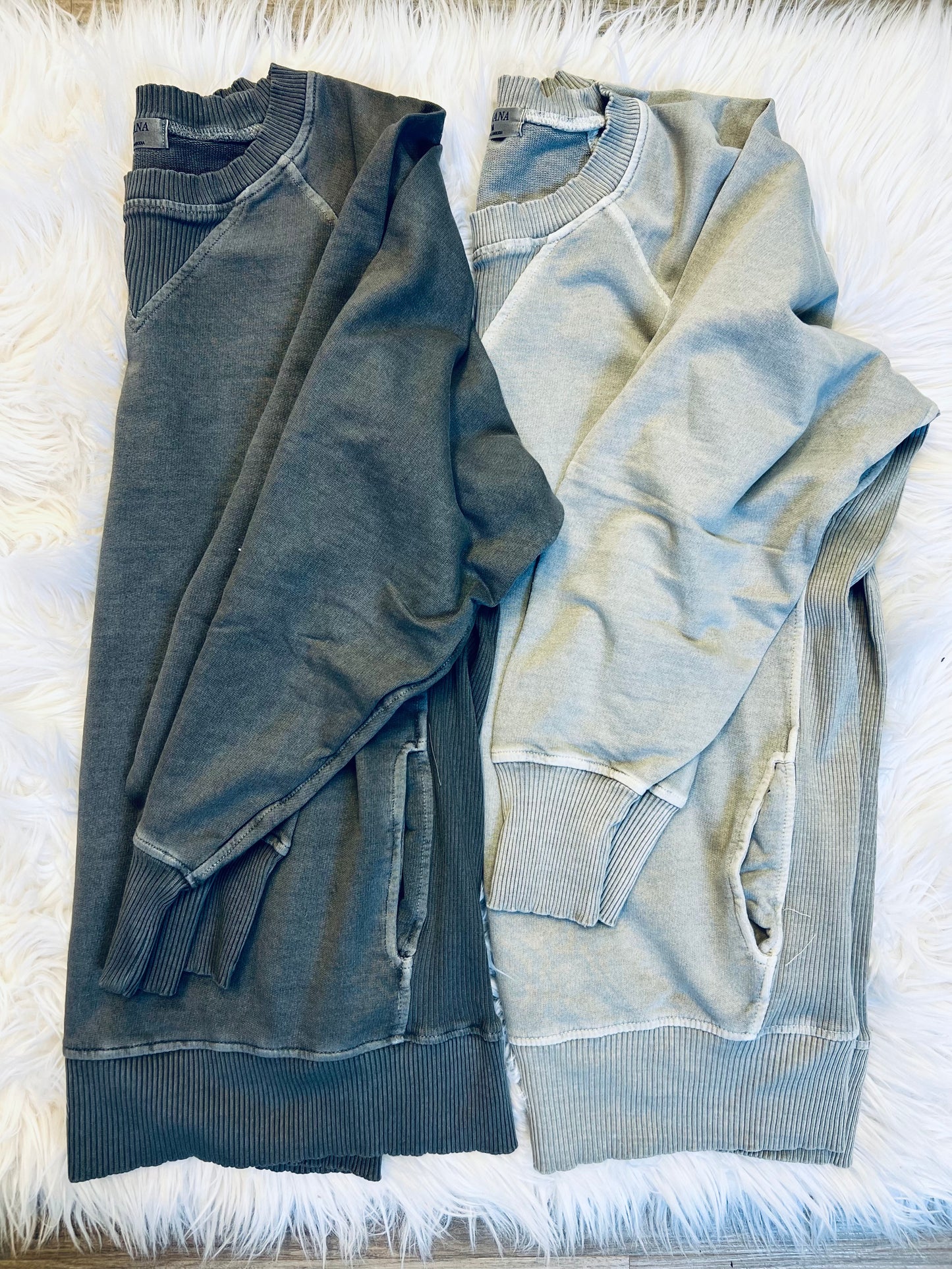 DYED FRENCH TERRY PULLOVER W/ POCKETS