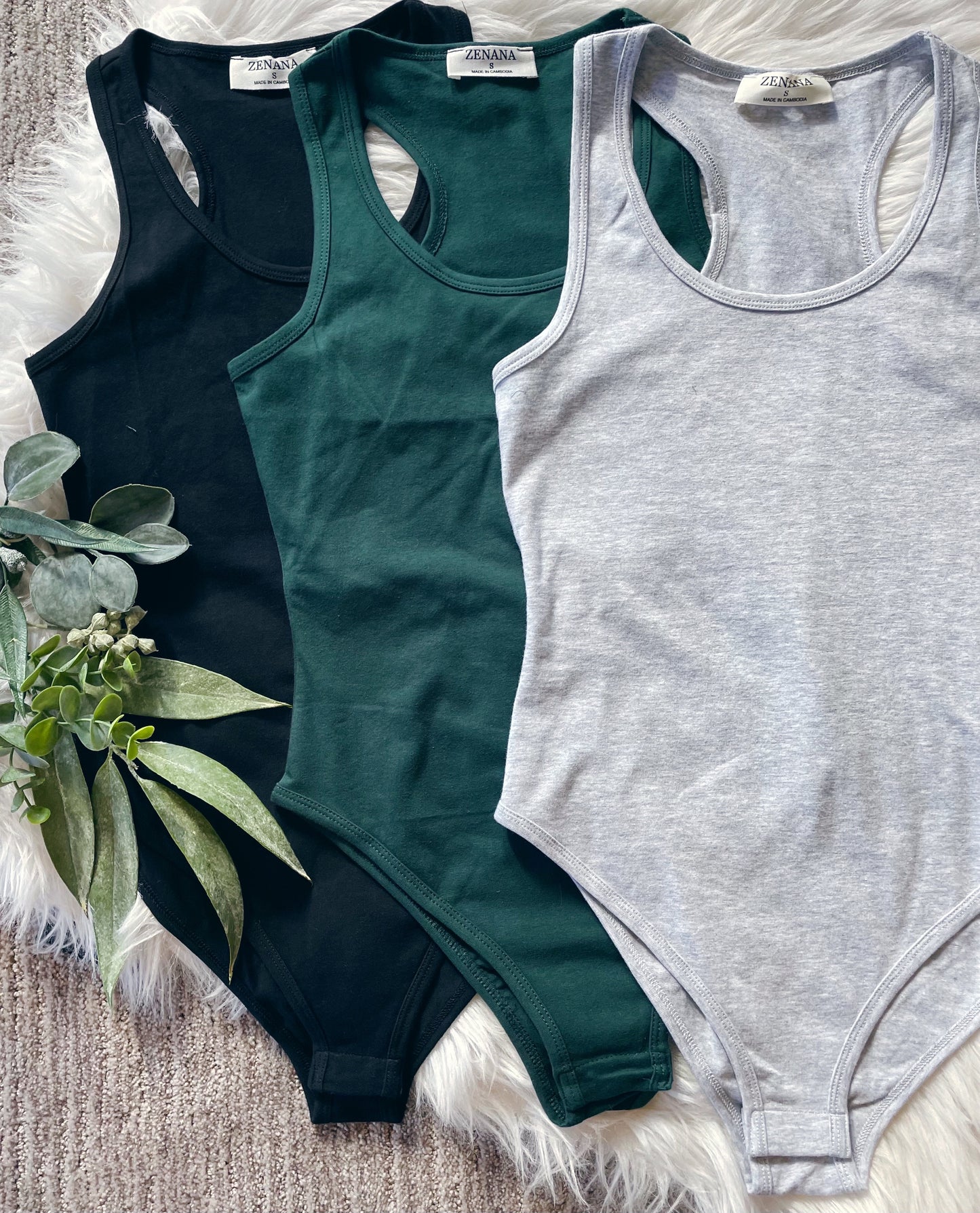COTTON RACER BACK BODYSUIT