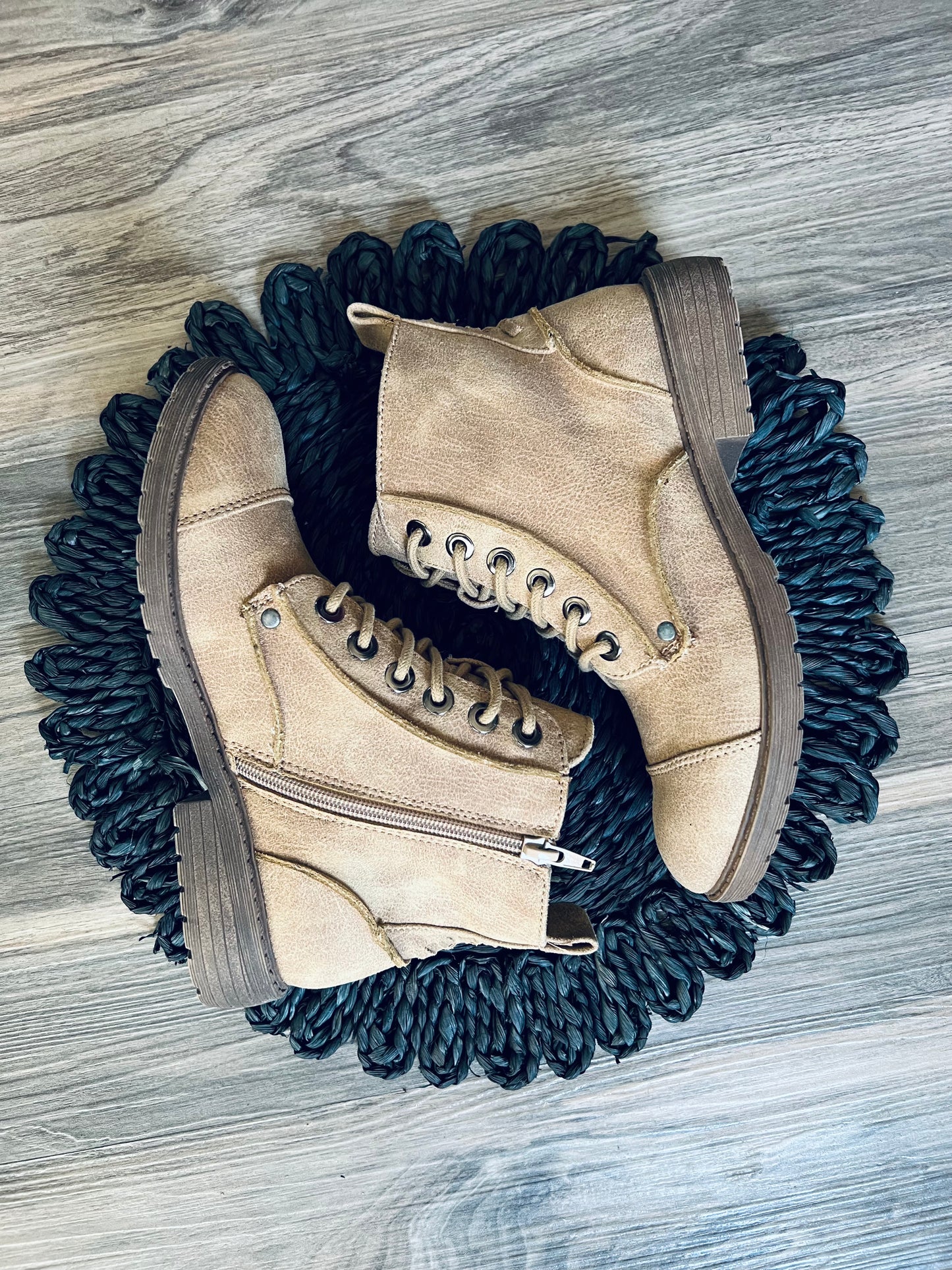 TAN LACE UP BOOTIE BY VERY G
