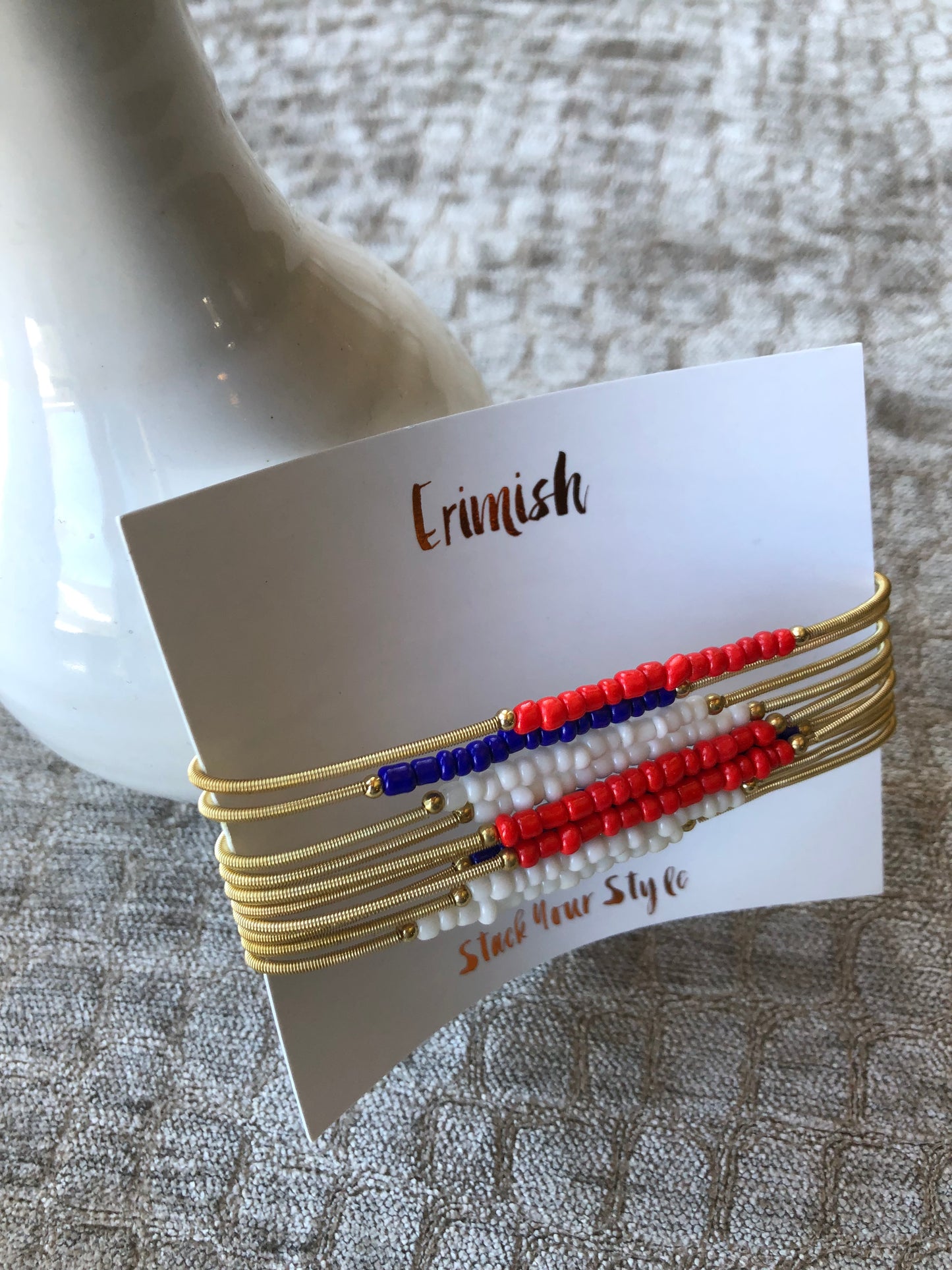 Red white and blue slinky Erimish.