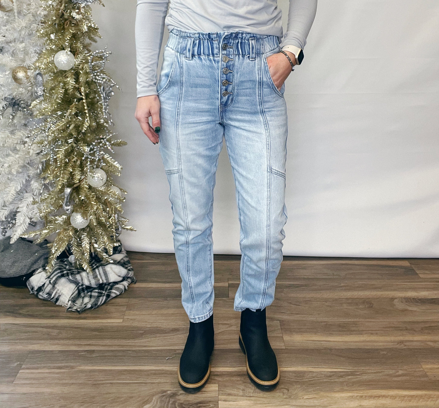 ULTA HIGH RISE PAPER BAG MOM KANCAN JEAN