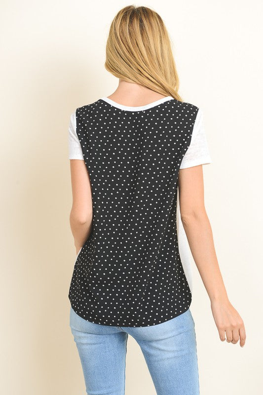 SHORT SLEEVE POLKA DOT TEE