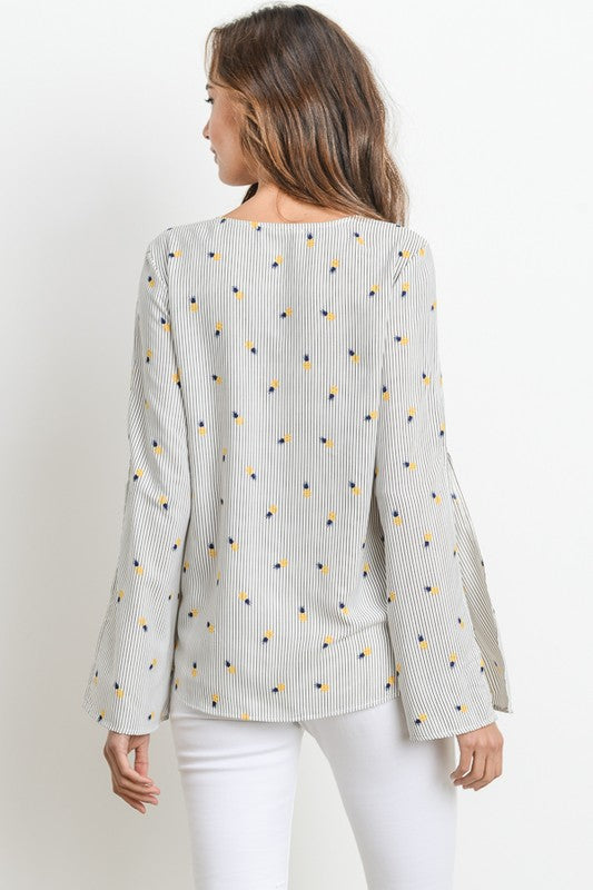 PINEAPPLE SPLIT SLEEVE TOP