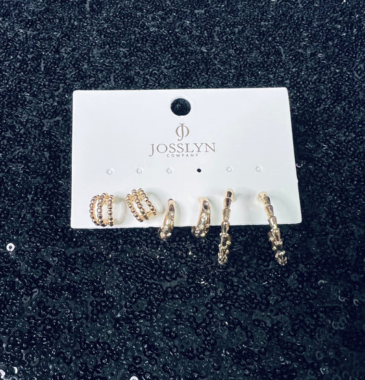 GOLD HOOP TRIO SET ‘BF