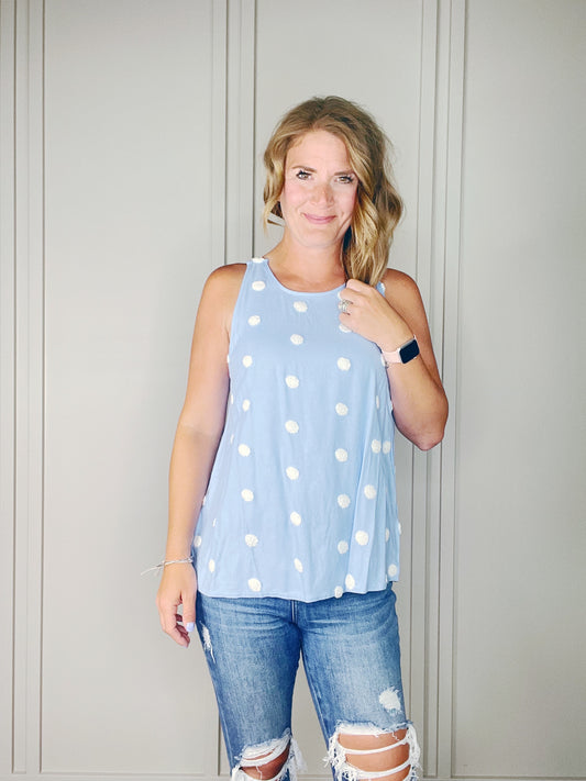POM POM SLEEVELESS TOP