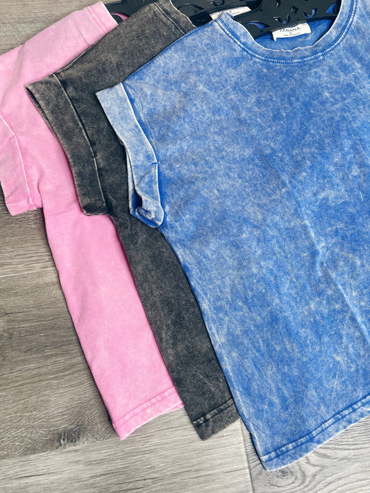CUFFED COTTON SHORT SLEEVE TOP