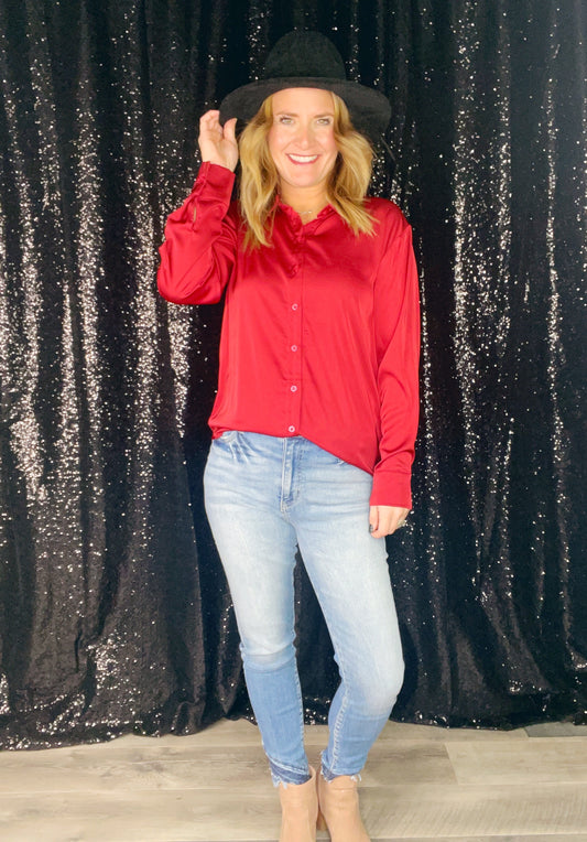 SATIN BUTTON FRONT SHIRT ‘BF