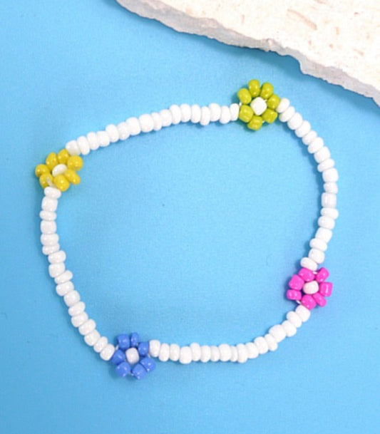 SEED BEAD FLORAL BRACELET