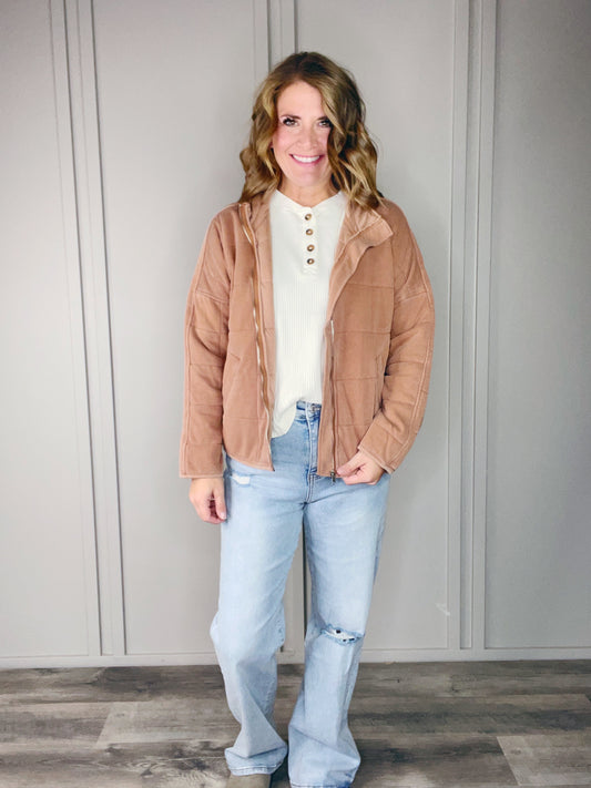 QUILTED MOCHA JACKET