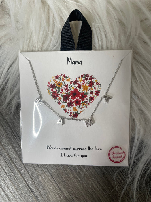 SILVER MAMA LETTER NECKLACE