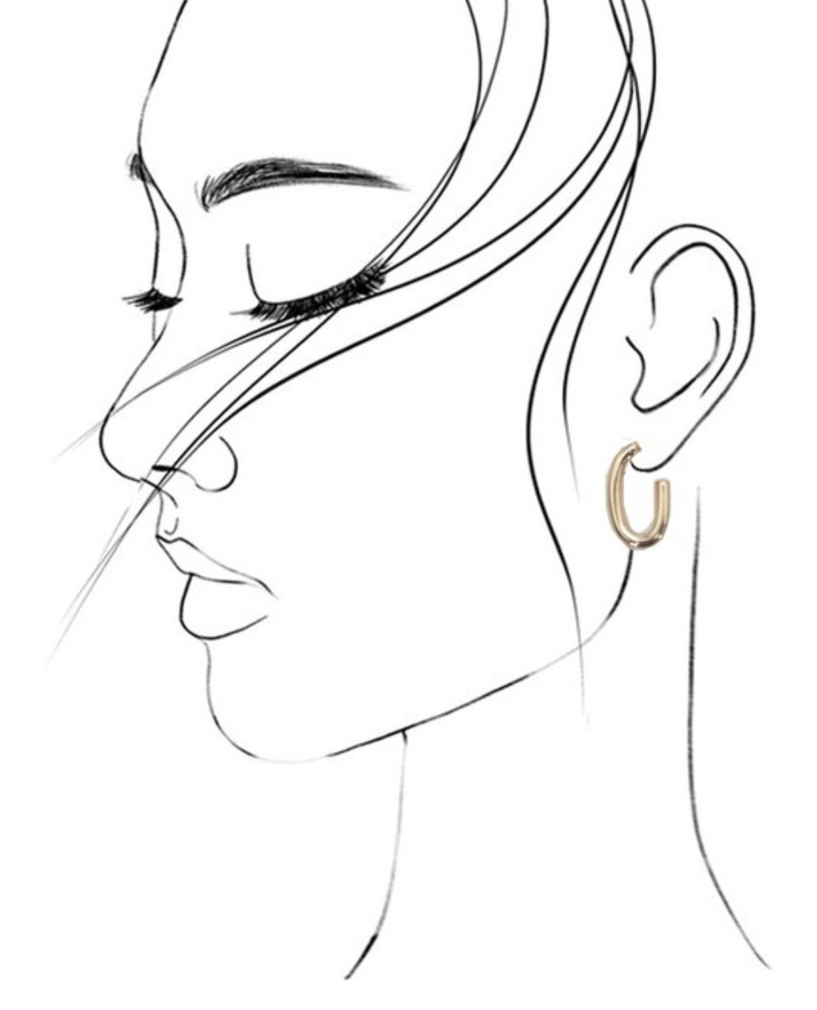 GEO DOUBLE ROW HOOP EARRING SET
