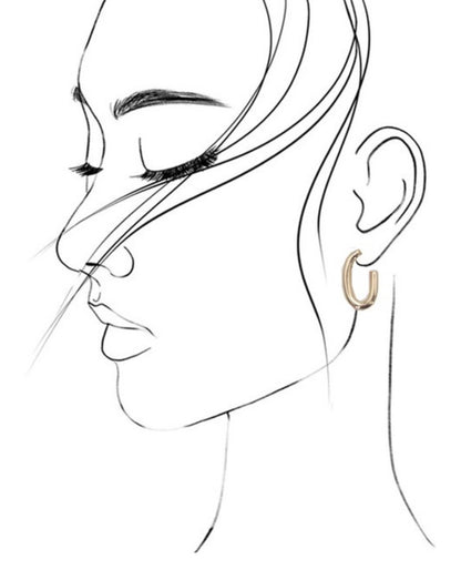 GEO DOUBLE ROW HOOP EARRING SET