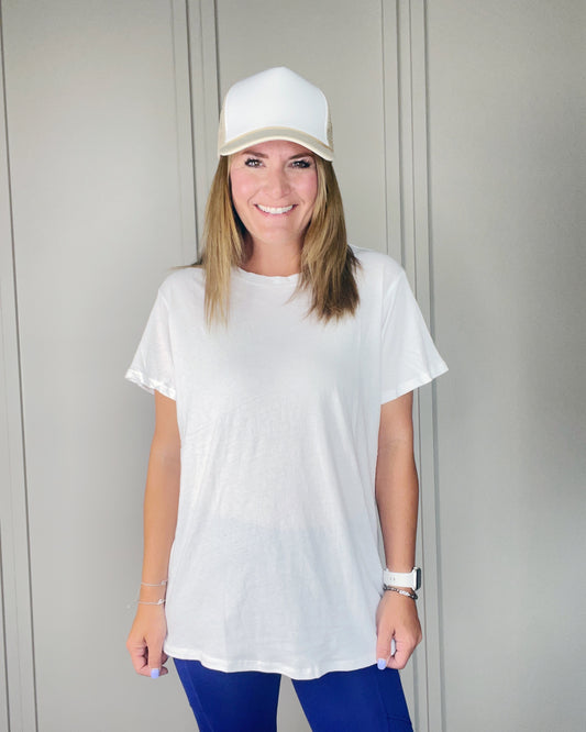 COTTON BOYFRIEND ROUND NECK TEE