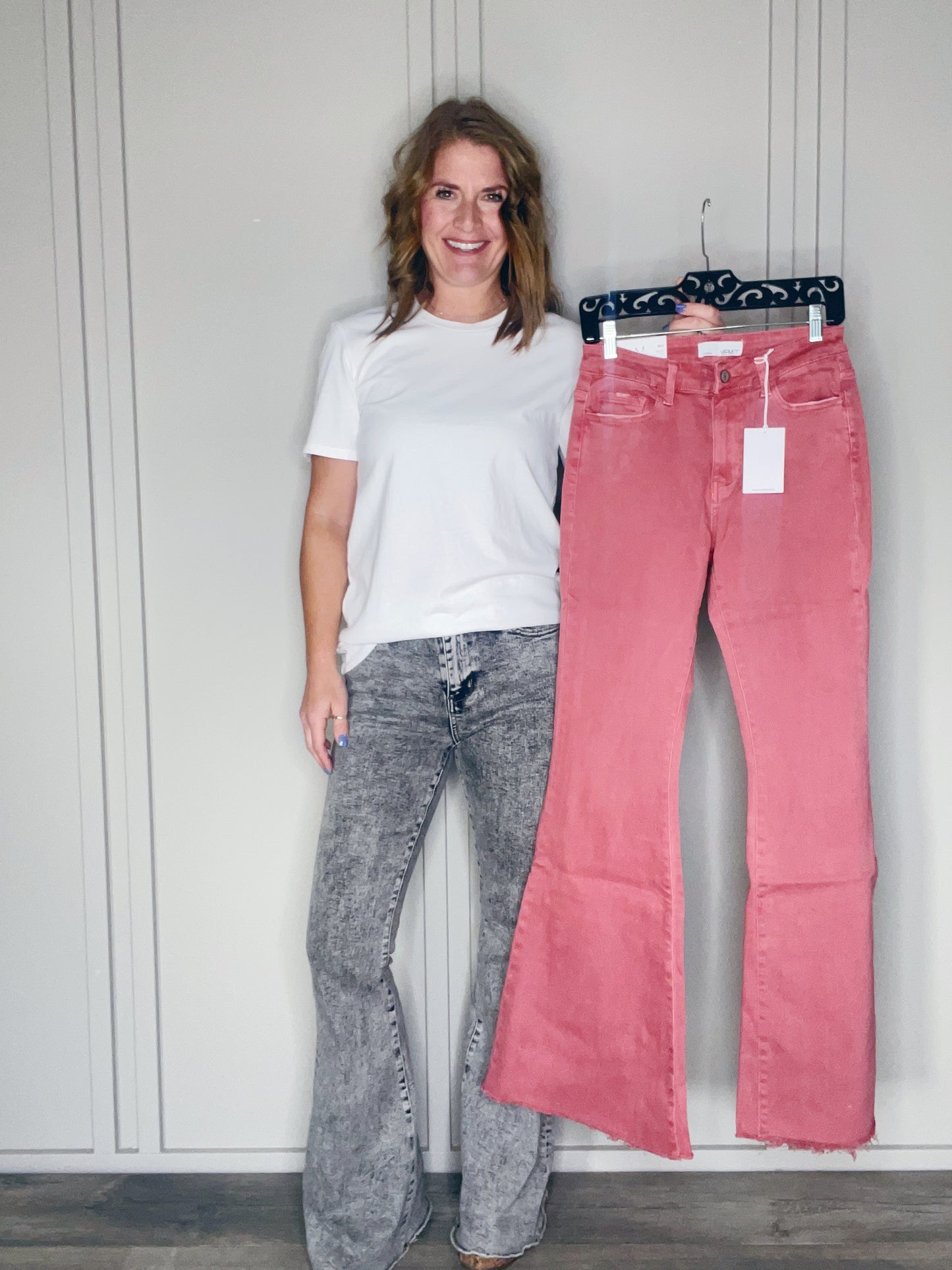 ACID WASH FLARE VERVET JEAN
