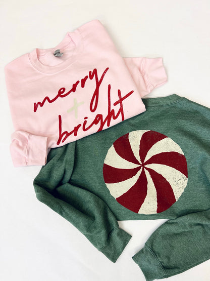 MERRY AND BRIGHT CANDY SWEATSHIRT