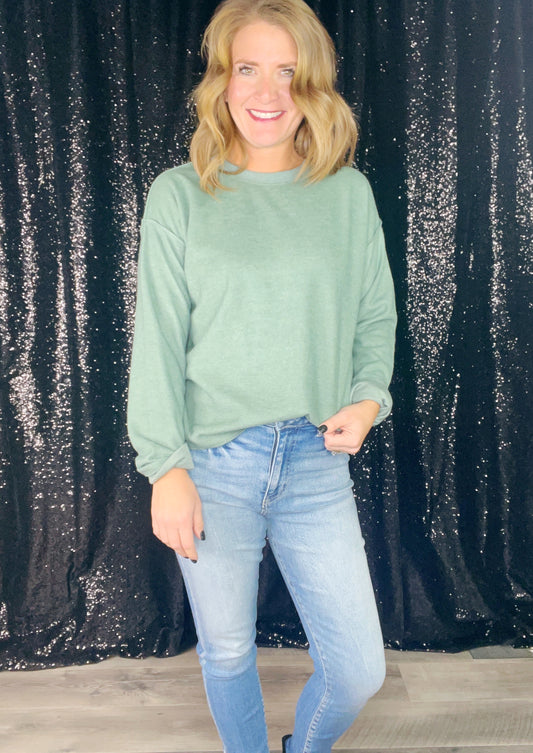 NOT YOUR GIRL REVERSE SEAM LONG SLEEVE TOP ‘BF