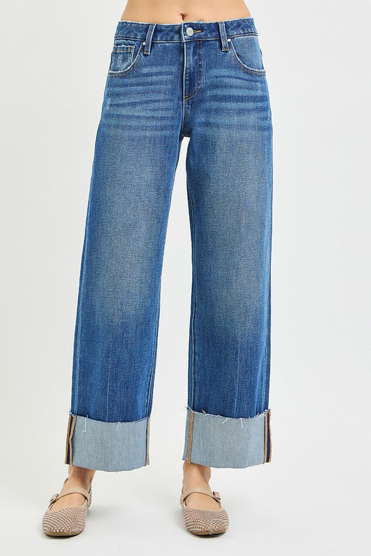 RISEN WIDE LEG CUFF JEAN